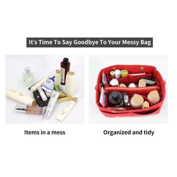 2 Purse Organizer Insert for Louis Vuitton speedy 30MM bags& Neverfull GM XL RED - Picture 10 of 12